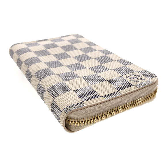 Louis Vuitton Zippy Compact Wallet Damier Azur Bifold Round Zipper White - Picture 2 of 9